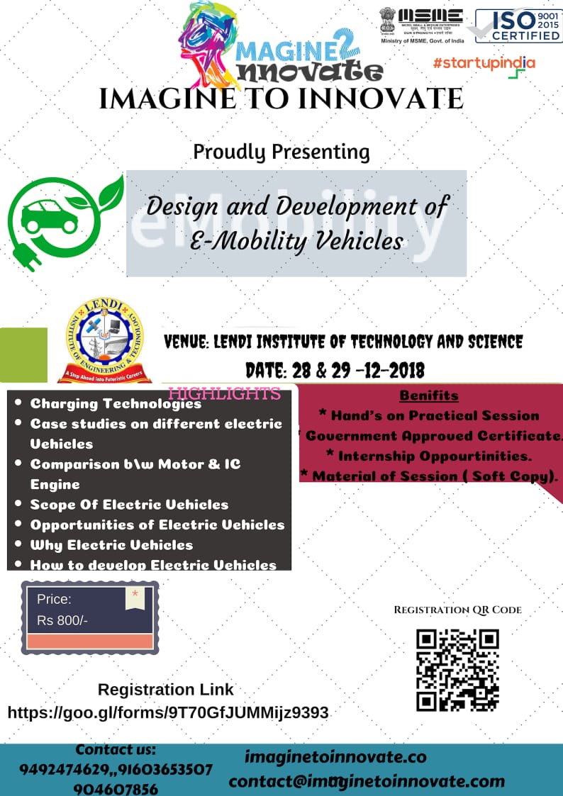 Design and Development of E-Mobility Vehicles 2018